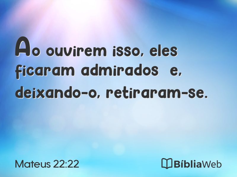 Mateus 22:22 em imagem para compartilhar