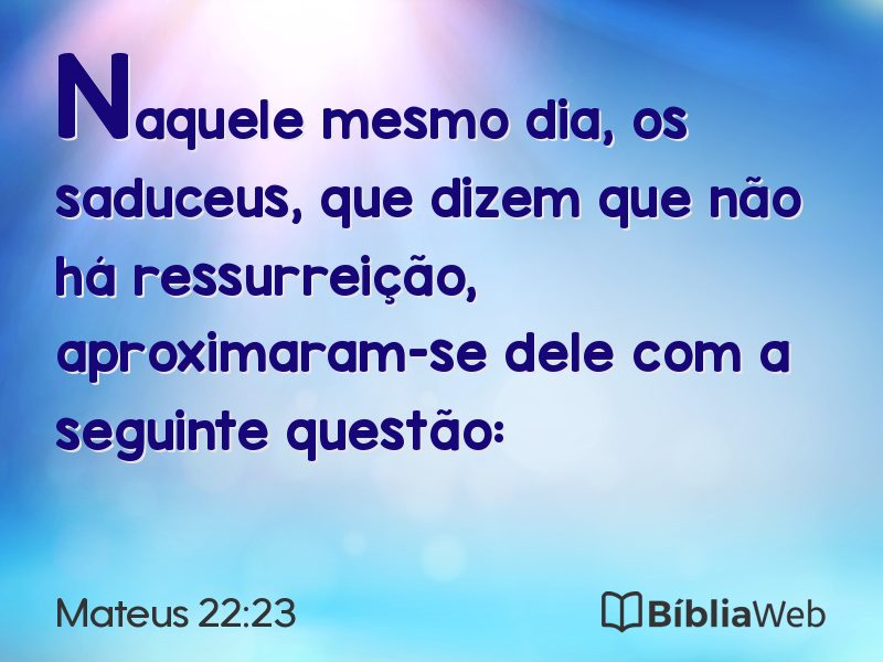 Mateus 22:23 em imagem para compartilhar
