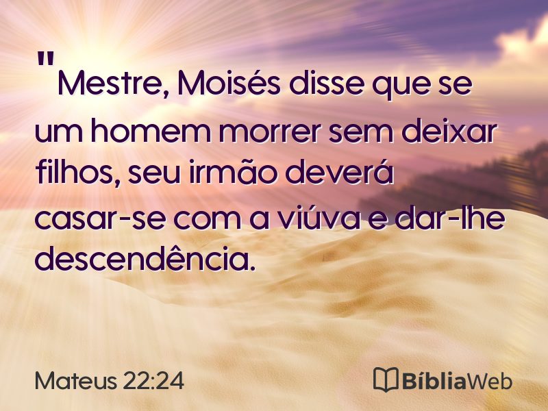 Mateus 22:24 em imagem para compartilhar