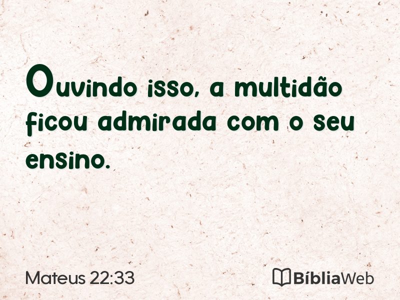 Mateus 22:33 em imagem para compartilhar