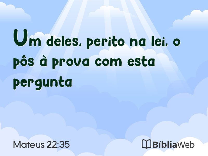 Mateus 22:35 em imagem para compartilhar