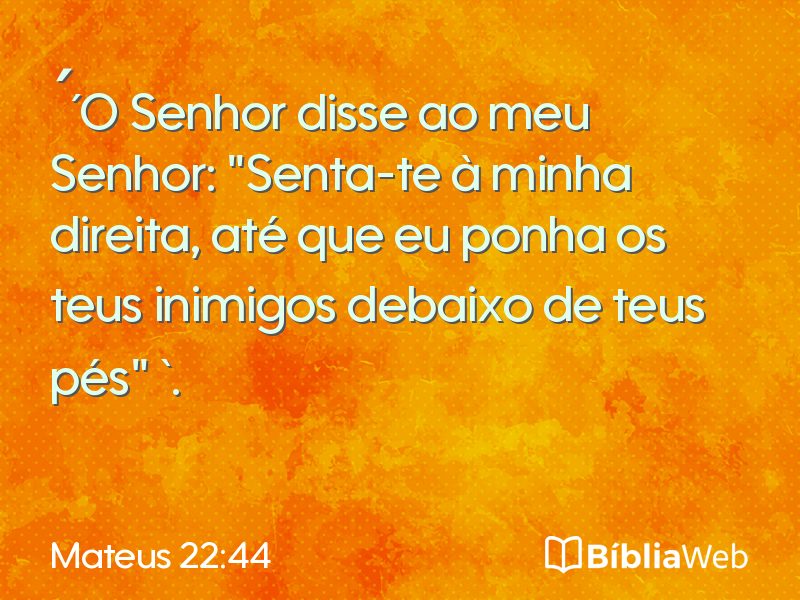 Mateus 22:44 em imagem para compartilhar