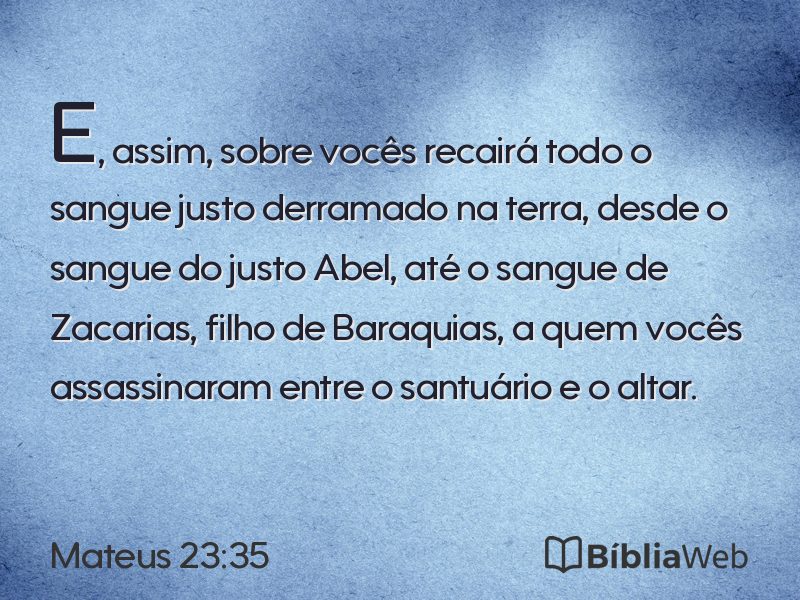 Mateus 23:35 em imagem para compartilhar