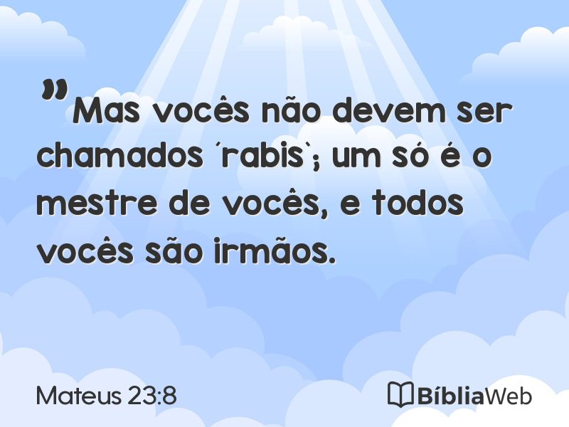 Mateus 23:8 em imagem para compartilhar