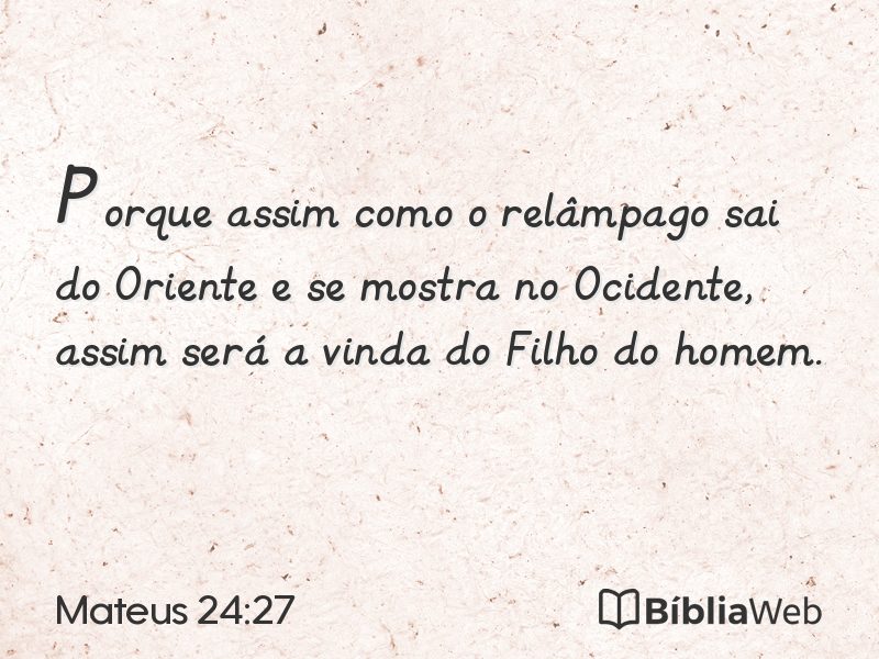 Mateus 24:27 em imagem para compartilhar
