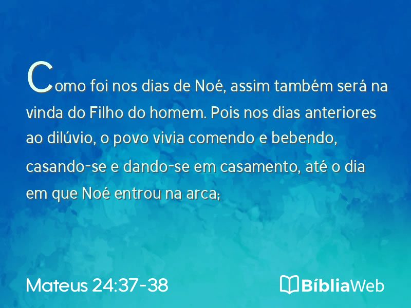 Mateus 24:37-38 em imagem para compartilhar