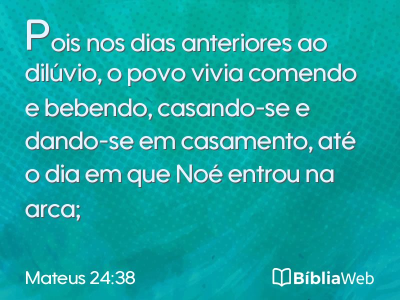 Mateus 24:38 em imagem para compartilhar