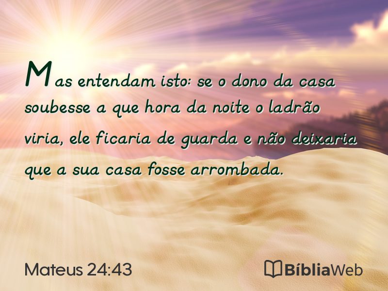 Mateus 24:43 em imagem para compartilhar
