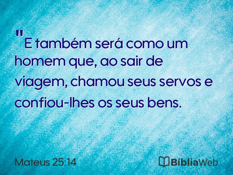 Mateus 25:14 em imagem para compartilhar