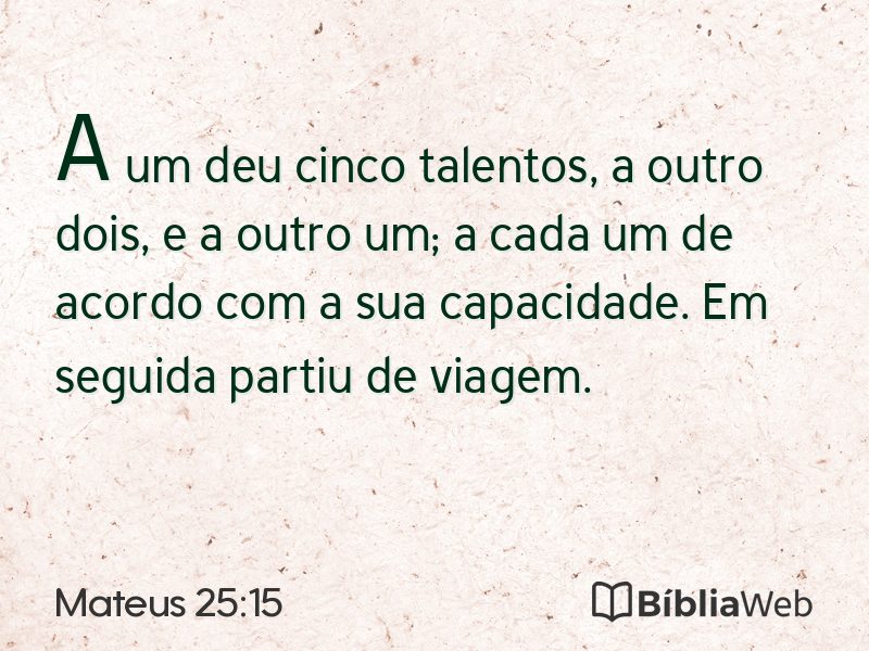 Mateus 25:15 em imagem para compartilhar