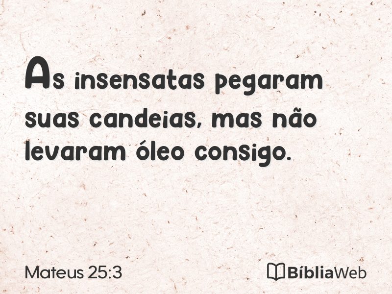 Mateus 25:3 em imagem para compartilhar