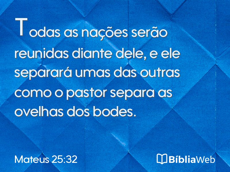 Mateus 25:32 em imagem para compartilhar