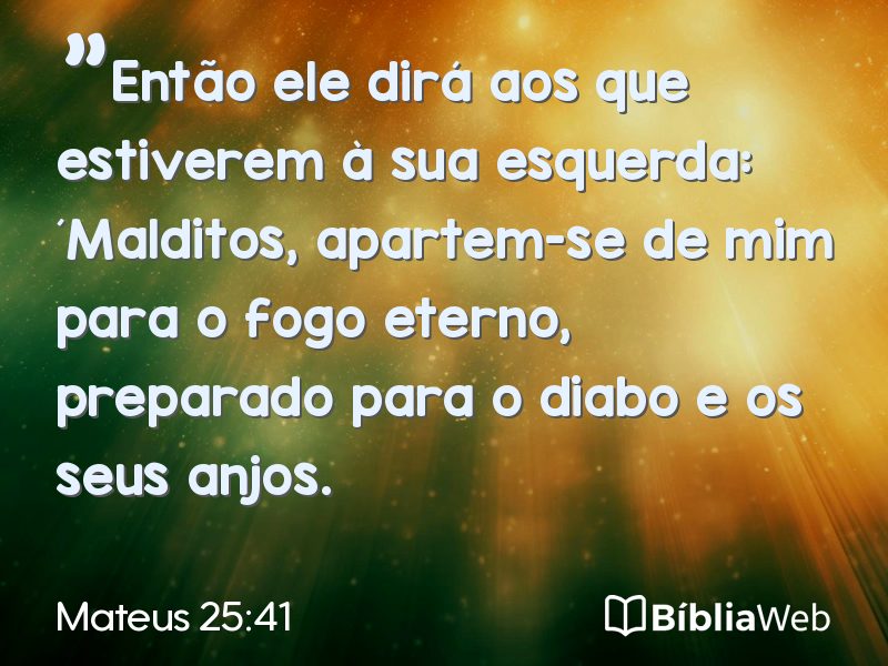Mateus 25:41 em imagem para compartilhar