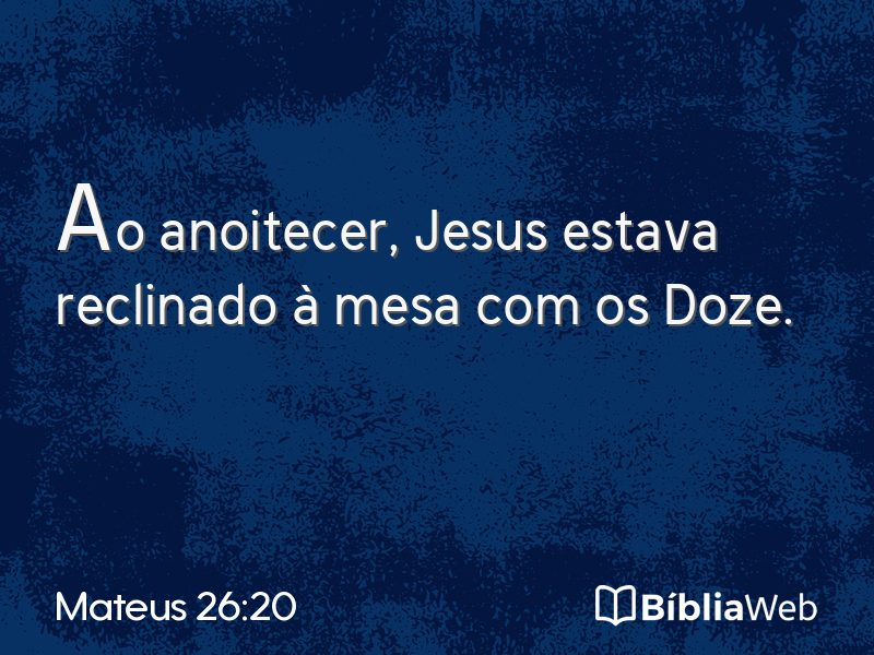 Mateus 26:20 em imagem para compartilhar