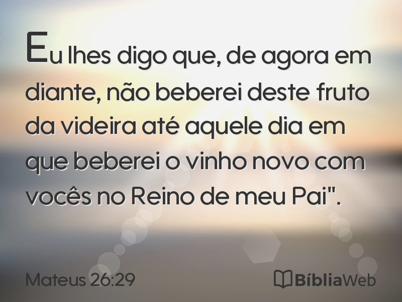 Mateus 26:29 em imagem para compartilhar