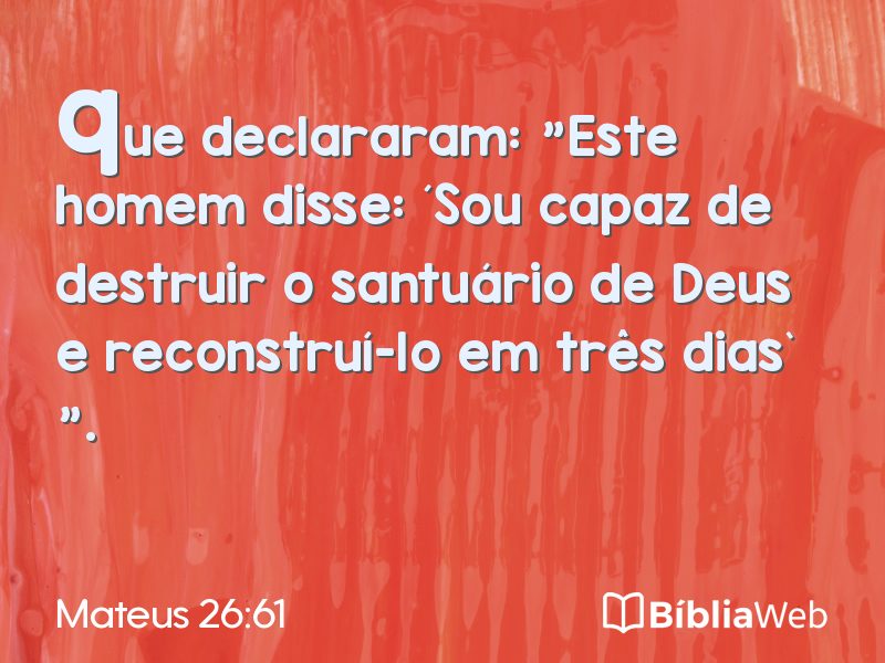 Mateus 26:61 em imagem para compartilhar