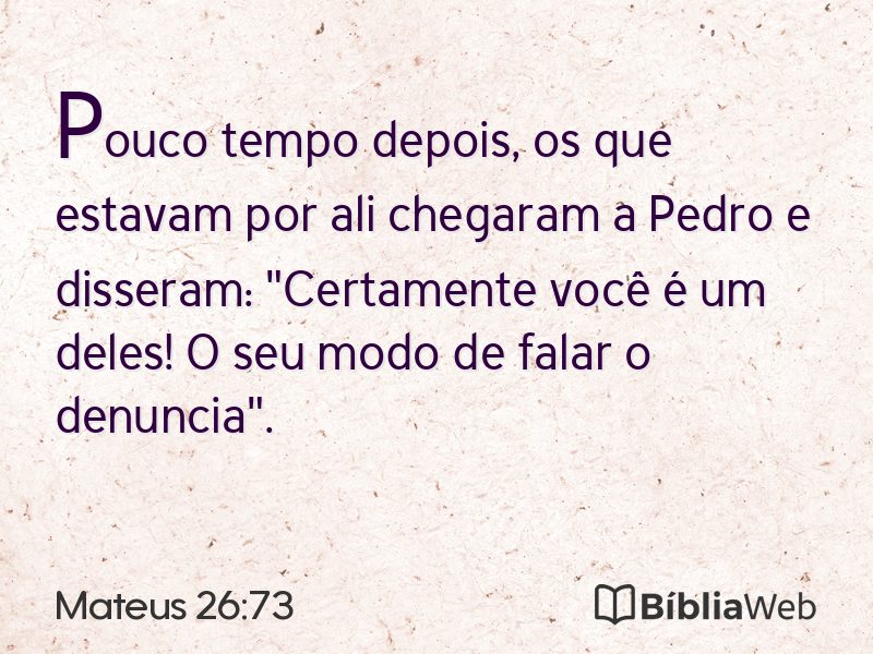 Mateus 26:73 em imagem para compartilhar