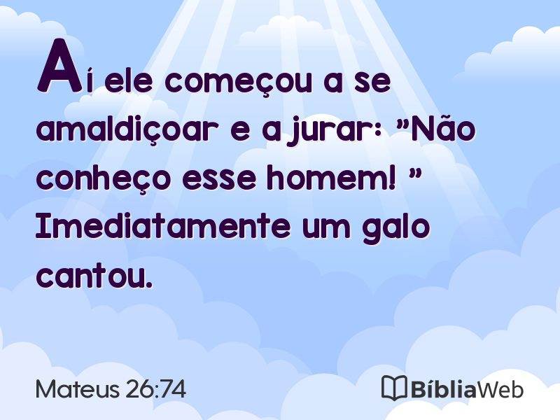 Mateus 26:74 em imagem para compartilhar