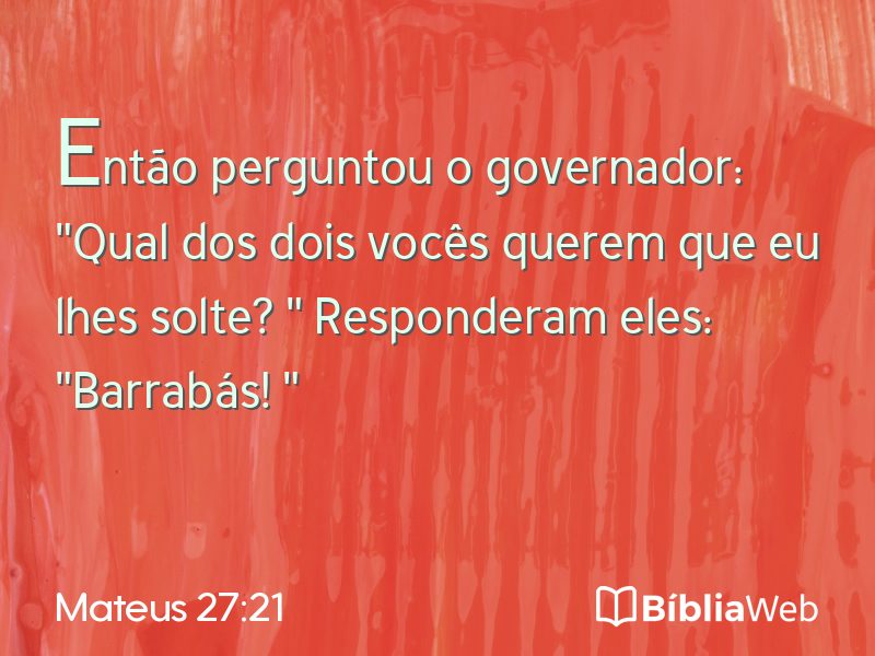 Mateus 27:21 em imagem para compartilhar