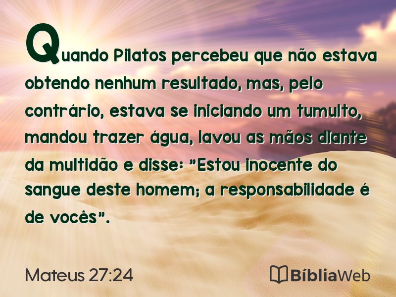 Mateus 27:24 em imagem para compartilhar