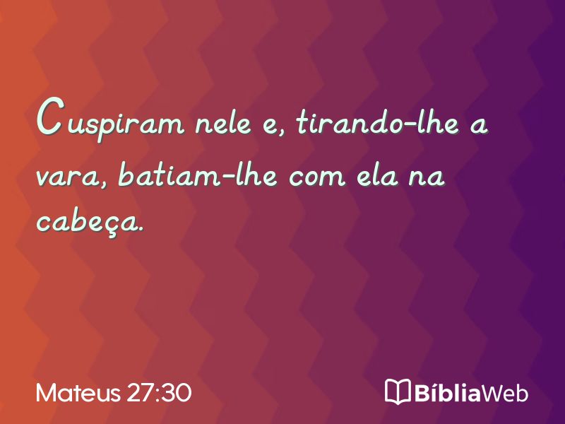 Mateus 27:30 em imagem para compartilhar