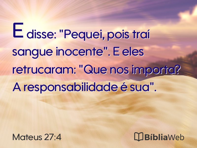 Mateus 27:4 em imagem para compartilhar