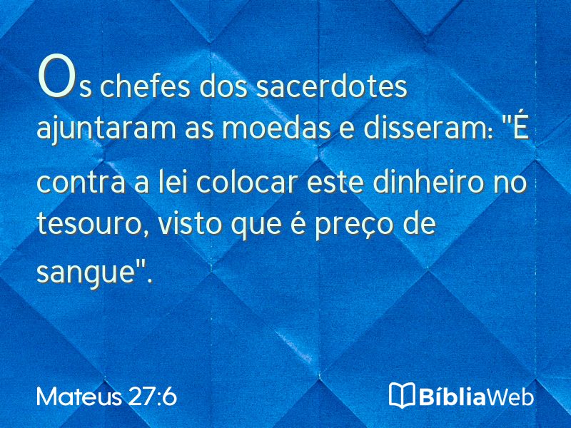 Mateus 27:6 em imagem para compartilhar