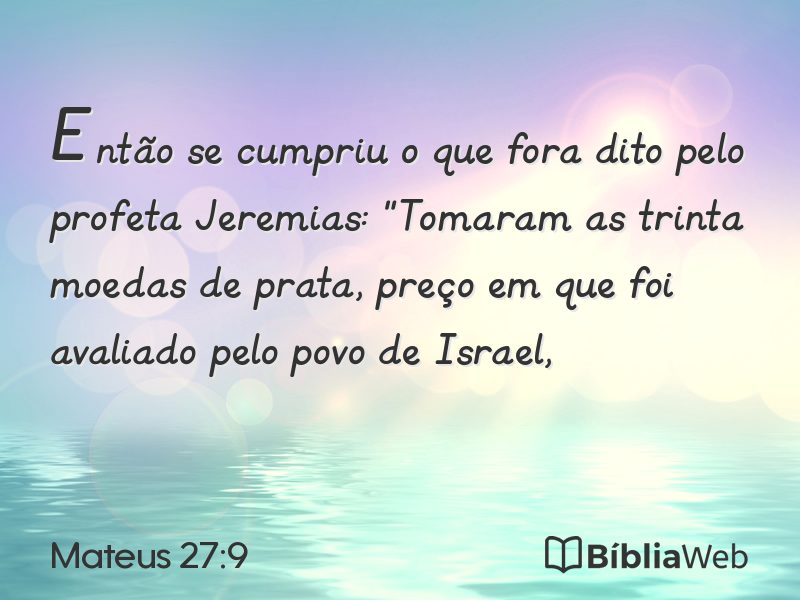Mateus 27:9 em imagem para compartilhar