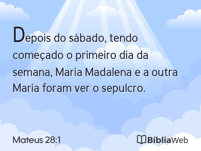 Mateus 28:1 em imagem para compartilhar