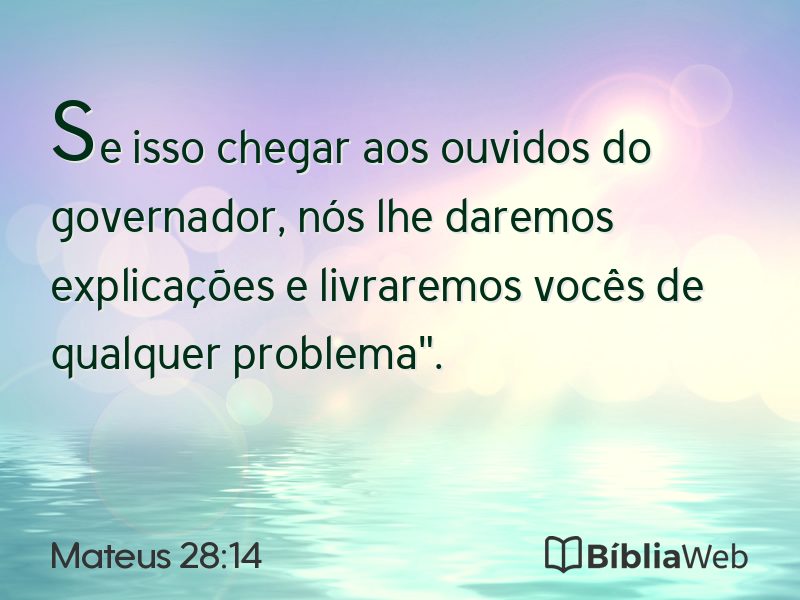 Mateus 28:14 em imagem para compartilhar