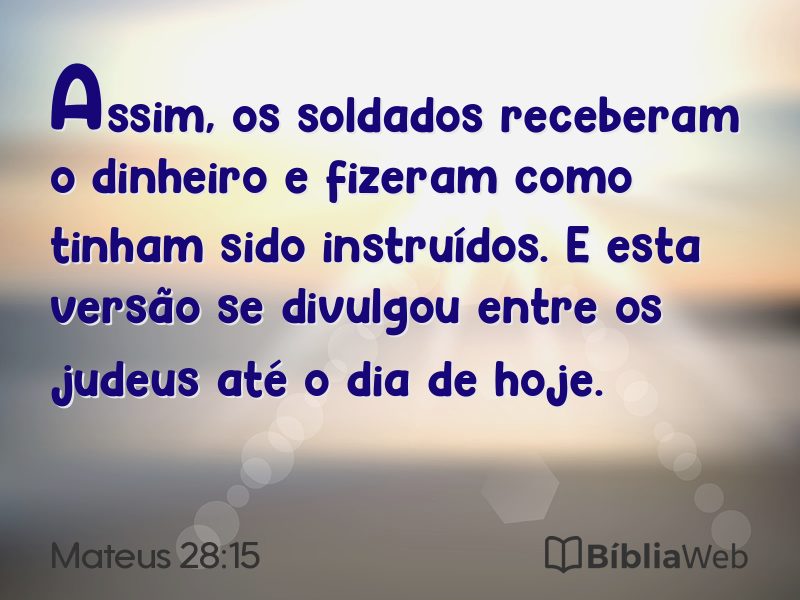 Mateus 28:15 em imagem para compartilhar