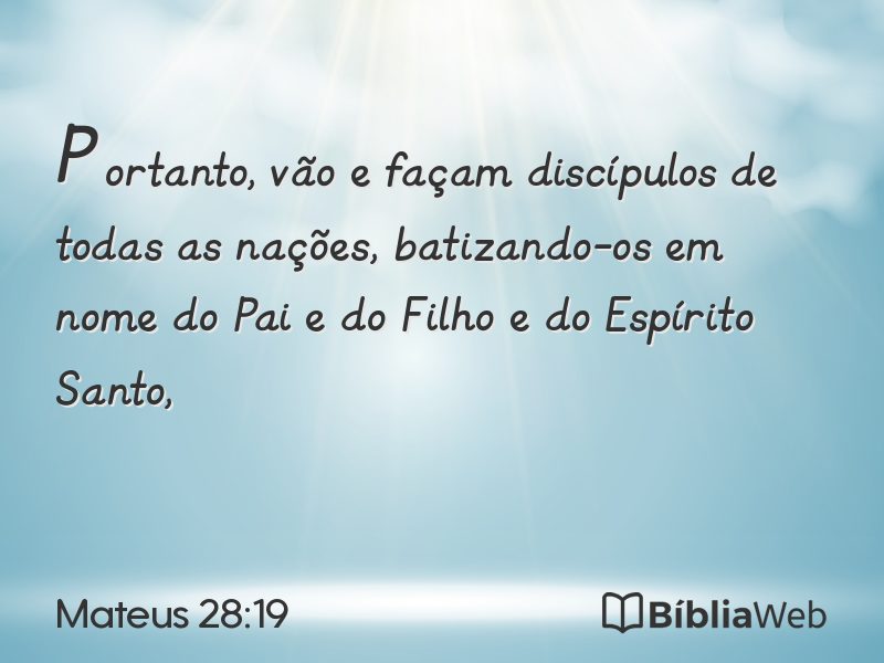 Mateus 28:19 em imagem para compartilhar