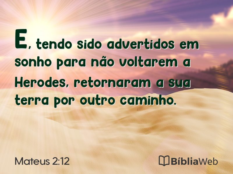 Mateus 2:12 em imagem para compartilhar