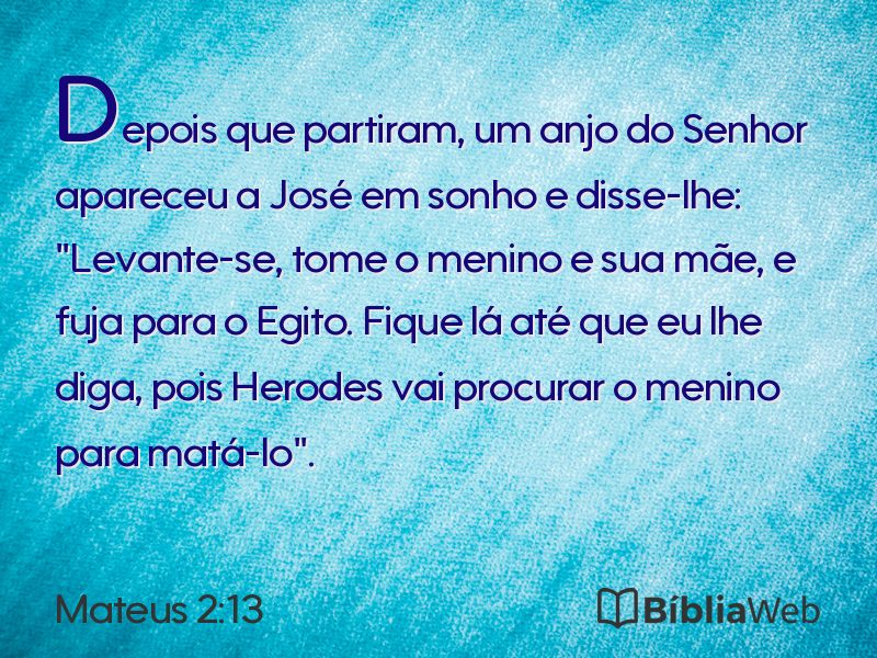 Mateus 2:13 em imagem para compartilhar