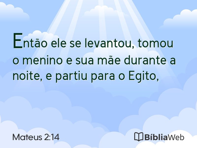 Mateus 2:14 em imagem para compartilhar