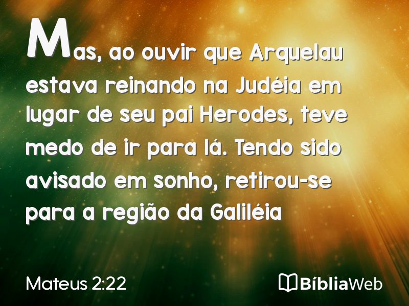 Mateus 2:22 em imagem para compartilhar