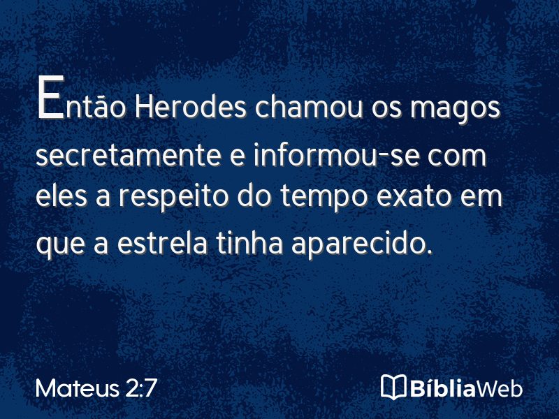 Mateus 2:7 em imagem para compartilhar