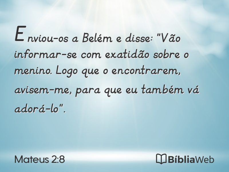 Mateus 2:8 em imagem para compartilhar