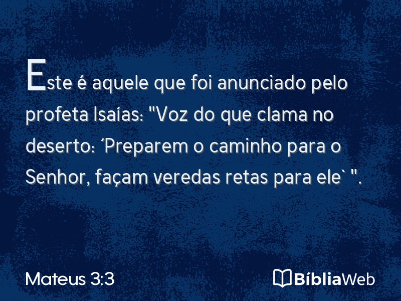 Mateus 3:3 em imagem para compartilhar