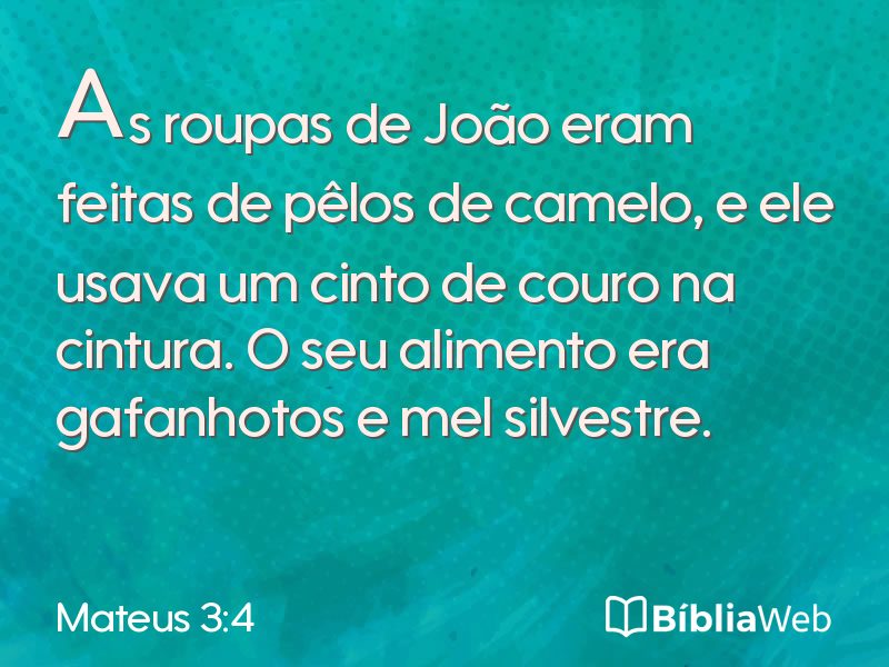 Mateus 3:4 em imagem para compartilhar