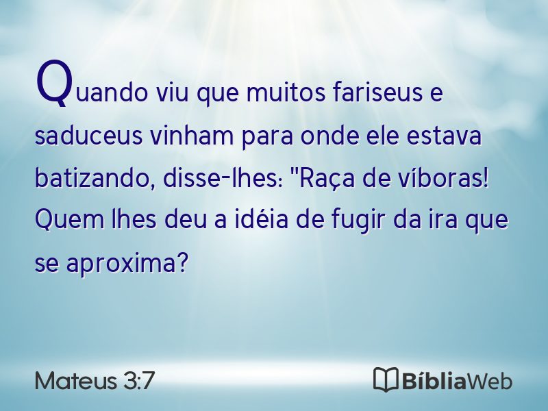 Mateus 3:7 em imagem para compartilhar