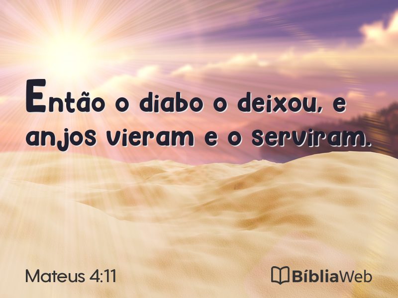 Mateus 4:11 em imagem para compartilhar