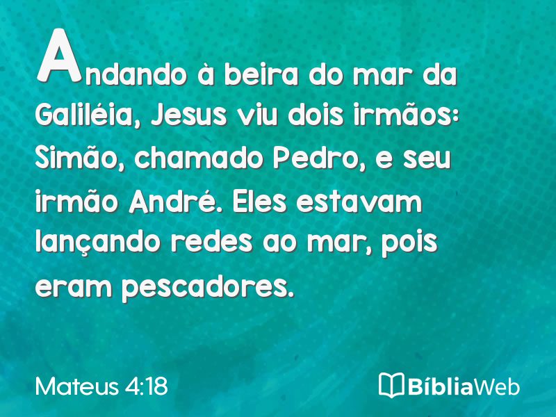 Mateus 4:18 em imagem para compartilhar