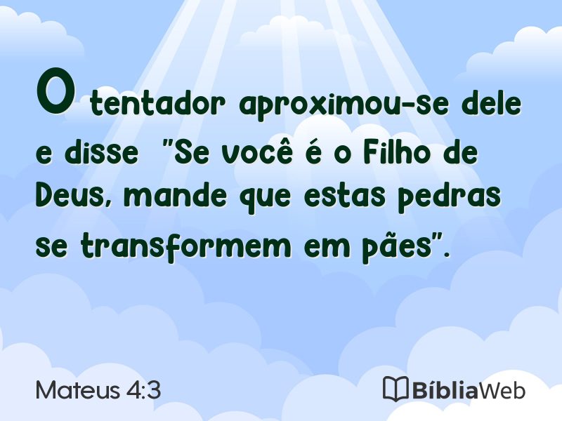 Mateus 4:3 em imagem para compartilhar