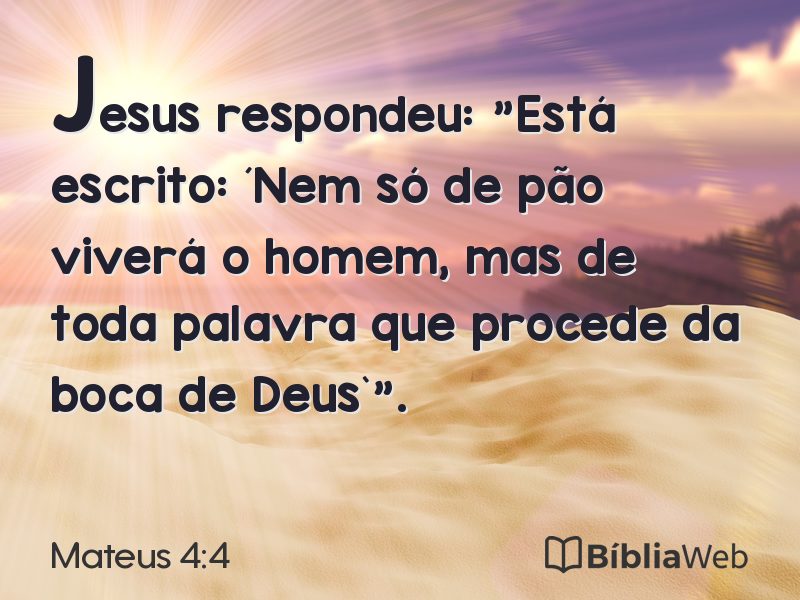 Mateus 4:4 em imagem para compartilhar