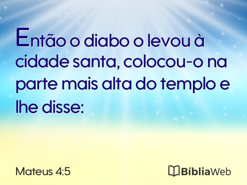Mateus 4:5 em imagem para compartilhar