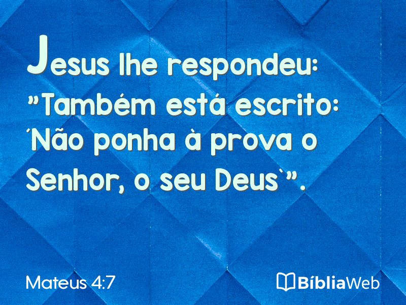 Mateus 4:7 em imagem para compartilhar