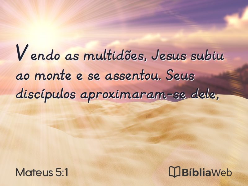 Mateus 5:1 em imagem para compartilhar