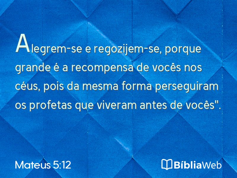 Mateus 5:12 em imagem para compartilhar