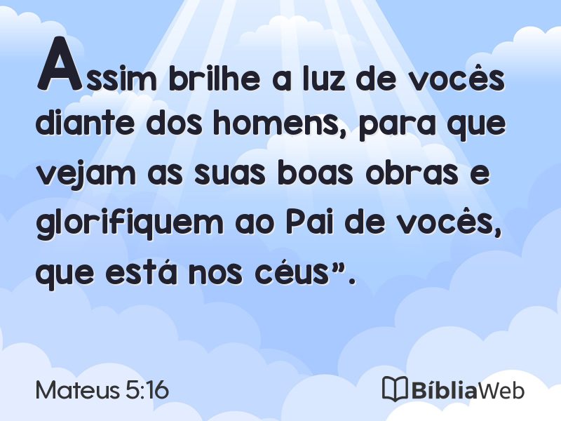 Mateus 5:16 em imagem para compartilhar